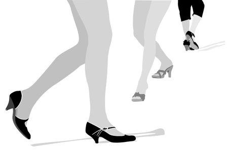 ladies legs walking vector illustrationのイラスト素材