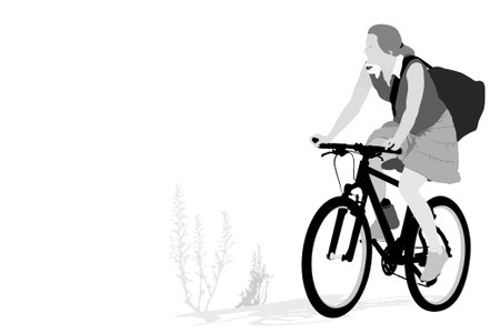 female triathlon runner vector illustration    のイラスト素材