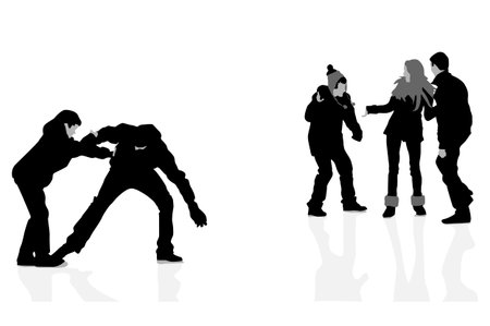 group of teenagers hanging outのイラスト素材