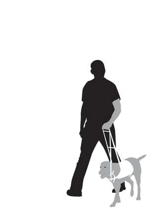  seeing-eye dog at workのイラスト素材