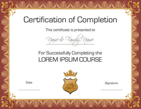 Certificate of Completion Template のイラスト素材