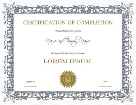 Certificate of Completion Templateのイラスト素材