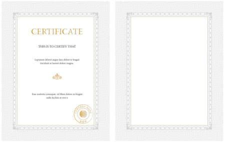 Vertical certificate template,blank or with sample text - general purpose のイラスト素材