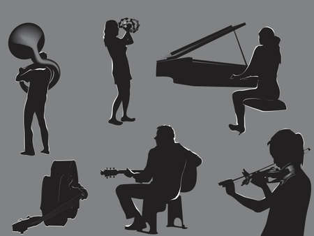 musicians - concert flyer elements  のイラスト素材