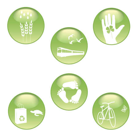 Eco Stickers Setのイラスト素材