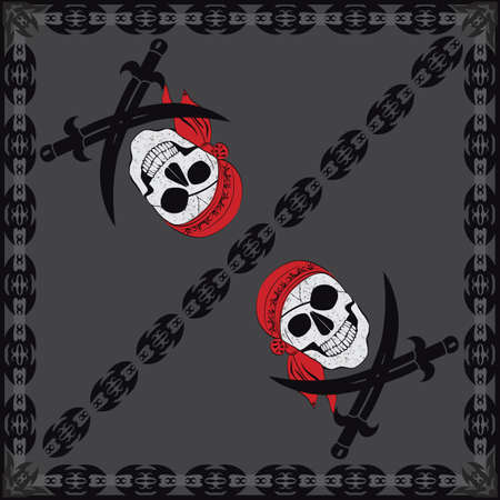 Pirate Skull Bandanaのイラスト素材