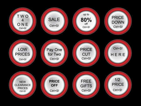 Low Prices - Ctrl+S! concept buttons or labels setのイラスト素材