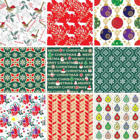 Collection of Christmas Patternsのイラスト素材