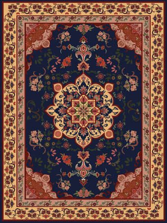 Oriental Floral Carpet Designのイラスト素材