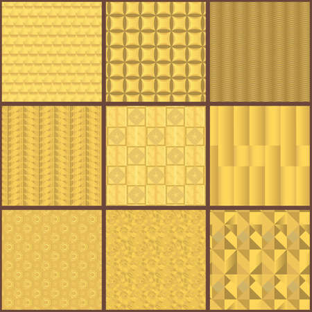 Collection of 9 seamless elegant geometric patternsのイラスト素材