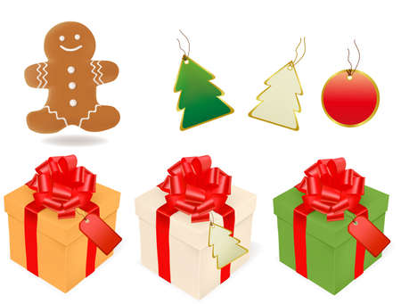 illustration of christmas gifts and elements.のイラスト素材