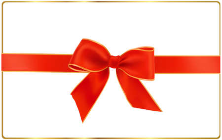  illustration. Holiday red bow with ribbons. のイラスト素材