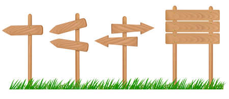 Set of wooden signs. のイラスト素材