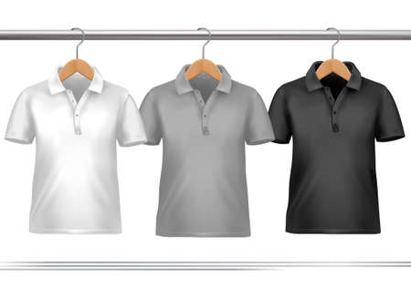 Clothes hanger with shirts. Vectorのイラスト素材