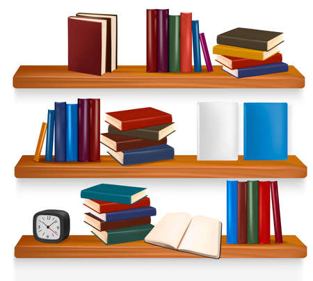  Bookshelf with books. Vector illustration.のイラスト素材