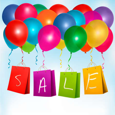 Sale shopping bags. Concept of discount. Vector illustration.のイラスト素材