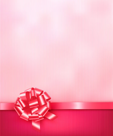 Elegant holiday background with gift pink bow and ribbon. Vectorのイラスト素材