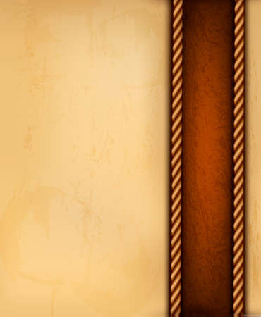 Vintage background with old paper and brown leather. Vector illustration.のイラスト素材