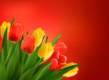 Holiday background with colorful flowers. Vector illustration.のイラスト素材