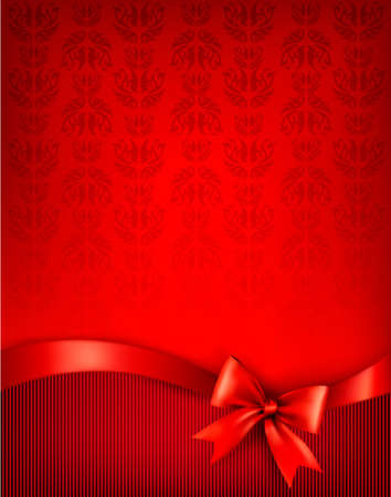 Holiday background with gift glossy bow and ribbon. illustration.のイラスト素材