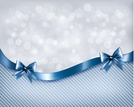 Holiday background with gift glossy bow and ribbon.のイラスト素材