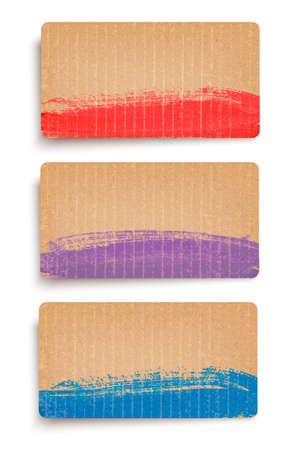 Set of cardboard banners decorated with paint. Vector.のイラスト素材
