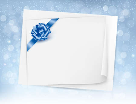 Christmas background with gift glossy bow and ribbon. Vectorのイラスト素材