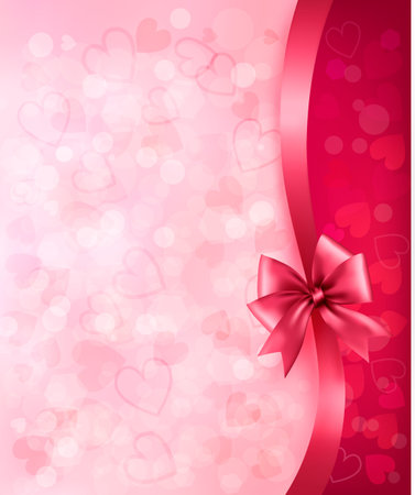 gift pink bow and ribbonのイラスト素材