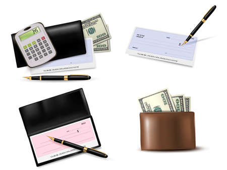 Big collection of business supplies.のイラスト素材