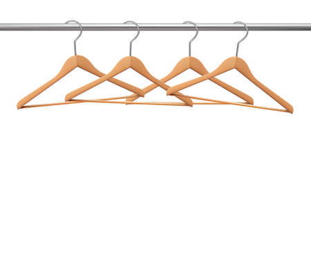 Coat hangers on a clothes rail. Vectorのイラスト素材