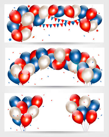 Three Independence Day banners. Vector.のイラスト素材