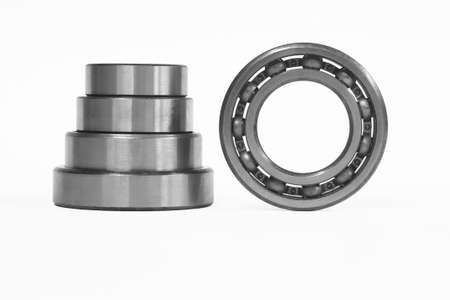 This photo shows the bearings on a white backgroundの写真素材