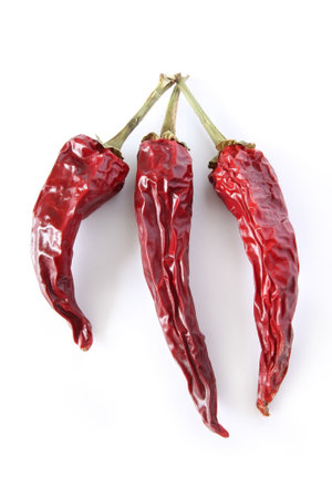 Bitter red pepper on a white background     