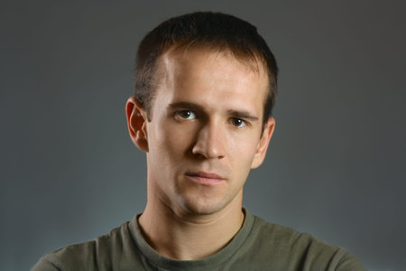 Portrait of a  real man in the studio
