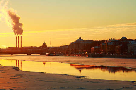 St. Petersburg, Russia. View from the Palace Bridgeのeditorial素材