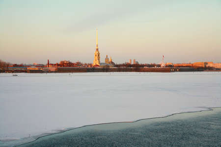 St. Petersburg, Russia,  Neva River, Peter and Paul Fortressのeditorial素材