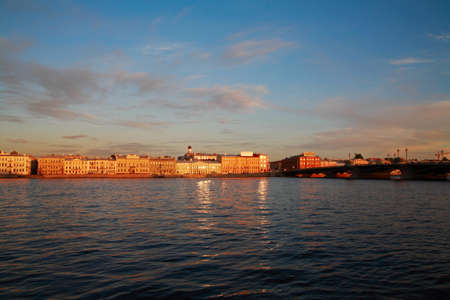 St. Petersburg. Neva Embankment against the evening skyの写真素材