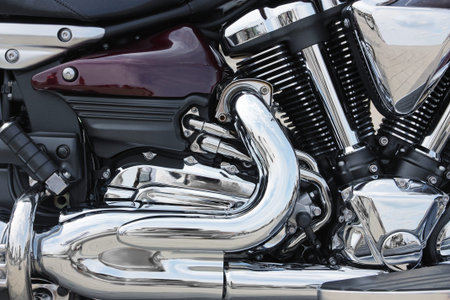 Motorbike side view close-up