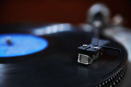Turntable, record-player of vinyl disks close-upの写真素材
