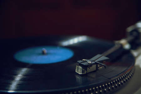 Turntable, record-player of vinyl disks close-upの写真素材