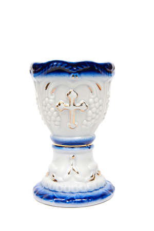 Icon-lamp of ceramics on a white backgroundの写真素材