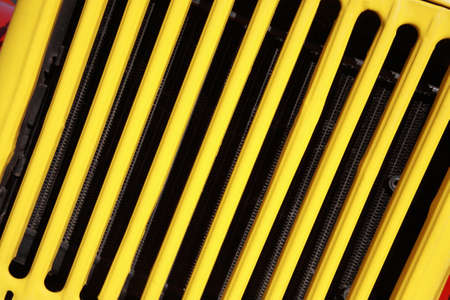 Yellow truck radiator, close-upの写真素材