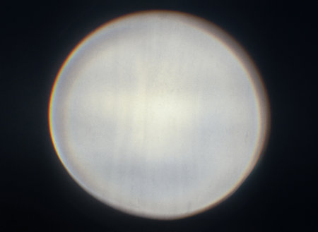 The circle of light on a black background coming from the overhead projectorの写真素材
