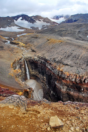 Russia. Kamchatka. The crater of an active volcano.