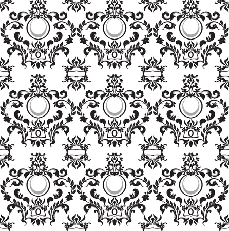 Seamless black-and-white patternのイラスト素材