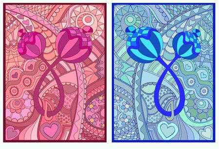 Stained-glass window Rattleのイラスト素材