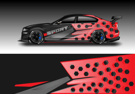 Car Wrap Design Vector , Decal For Vehicleのイラスト素材