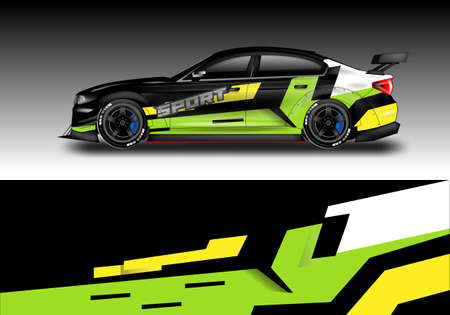 Car Wrap Design Vector , Decal For Vehicleのイラスト素材