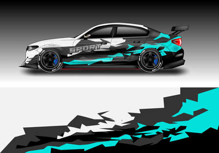 Car Wrap Design Vector , Decal For Vehicleのイラスト素材