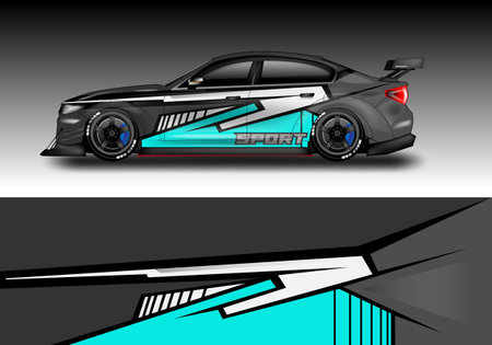 Car Wrap Design Vector , Decal For Vehicleのイラスト素材